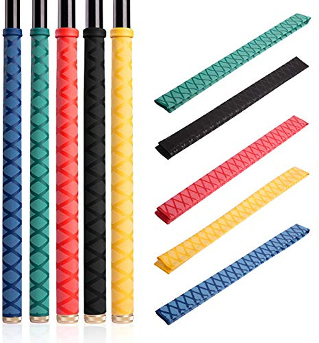SpirWoRchlan Agarre antideslizante para caña de pescar de 1 m, tubo termorretráctil con antideslizante e impermeable para mango de pesca, funda termorretráctil, cubierta protectora, color negro, 35 mm