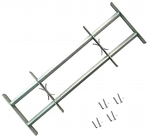 Susany Barandilla Ajustable para Ventana,Ventana Rejilla,Reja de Seguridad para Ventana,Decoración para Hogar,con 2 Travesaños Sólidos,Acero Galvanizado 500-650mm