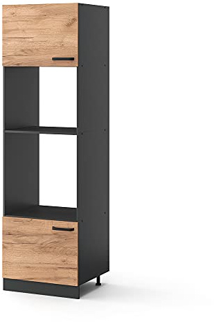 Vicco Armoire Micro-Ondes R-Line, Chêne de Force doré, 60cm, pour Une Combinaison Libre au Sein de systèmes de Cuisine modulaires