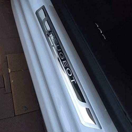 4 Pièces Garnitures de Seuil PortièRe Voiture pour Peugeot 208 307 308 408 508 2008 3008, Plaques de Protection de Seuilde Porte en Acier Inoxydable, Pédale de Couverture de Seuil de Protection
