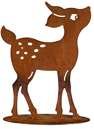 Bornhöft REH Bambi Hirsch Edelrost rostige Gartendekoration Gartendeko 40cm Wald Rehkitz