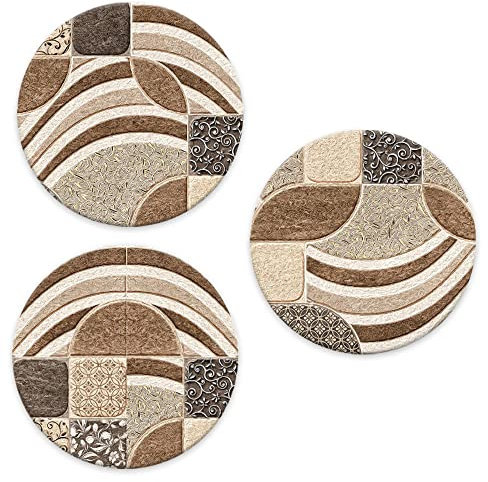 Lupia - SOTTOTUTTO Rotondo Collezione LEAVES TILES Set assortito Sottobicchiere, Sottopiatto o Sottopentola, segnaposto, bomboniera in legno decorato con stampa 108 pz Ø 10 cm sotto bicchieri