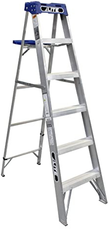 LITE 6-foot Aluminium Step Ladder with tool tray, 250-Pound Load Capacity, Type I, LP-2111-06