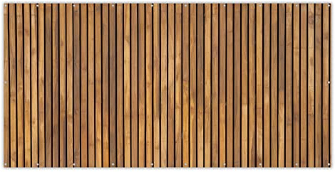 MuchoWow® Balkon Sichtschutz Sichtschutzmatte Balkonbanner Abdeckung für Terrasse Balkon Windschutz Blickdicht Wetterfest 300x120 cm Latte - Wand - Latte - Holz