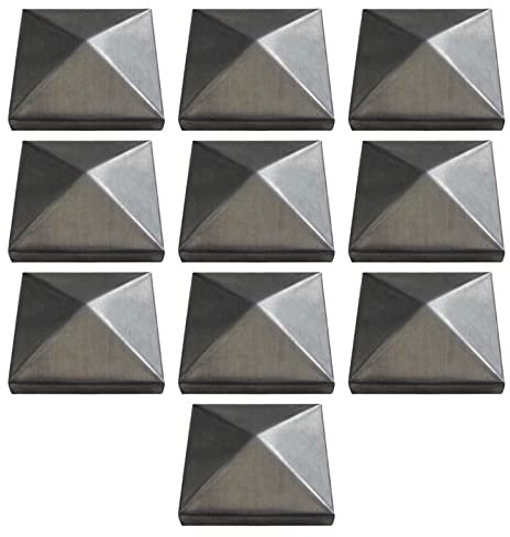 MFFIRE Lot de 10 Capuchons pour Poteaux en Fonte D'Aluminium De Qualitéinoxydable Inoxydable Pyramide Chapeau,120x120mm