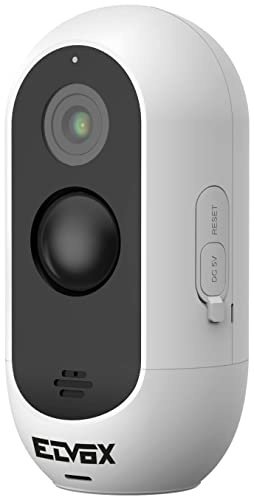 VIMAR 46240.024B Full-HD batteridriven Wi-Fi-kamera, IP65 inomhus/utomhus, rörelsedetektering och skicka meddelanden