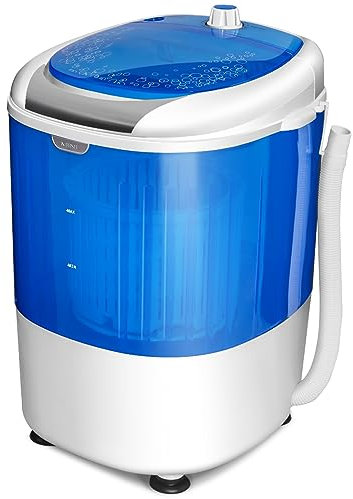 COSTWAY Mini Lavatrice con Centrifuga, Semi Automatico, Lavatrice Compatta Portatile con Funzione Timer, Ideale per Dormitorio e Campeggio, 2,5 kg, 170 W
