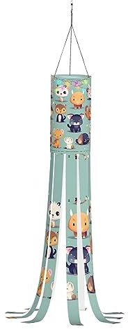 YYHHAOFA Halloween-Windsack – 100 % Polyester, schnell trocknend und leicht, 101,6 cm, Gartendekoration, hängende Flagge mit leichten niedlichen kleinen Tieren