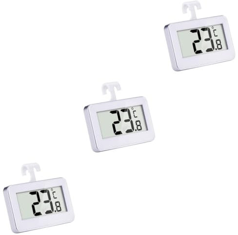 MAGICLULU 3stücke Digitales Kühlschrank-thermometer Mit Großem Display Präzise Temperaturmessung Für Kühlschrank Und Gefrierfach Einfach Zu Bedienen Magnetisch Mit Ständer Und