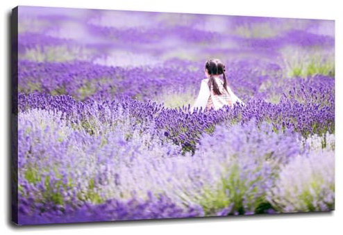BOnpur Leinwanddruck, Lavendel, Natur, Poster für Zuhause, 1 Dekoration, gerahmt, 45,7 x 30,5 cm