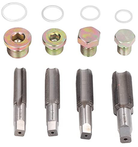 KJAOYU 64-teiliges Ölwannengewinde-Reparaturset, Ölablassschrauben-Gewindereparaturset, Set Ölwannengewinde-Reparaturset Getriebeablassschrauben-Werkzeug M13 M15 M17 M20