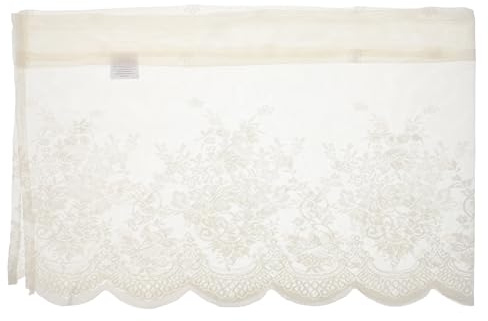 HOMSFOU Short Lace Curtains Half Window Curtain for Kitchen Balcony Bathroom Boys Girls Room Light Filtering and Ventilation