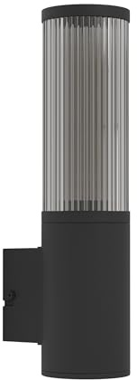 EGLO Außenleuchte Salle, Wandleuchte außen Wand | Außenbeleuchtung aus schwarzem Aluminium und Kunststoff, Außenlampe mit E27 Fassung, IP54