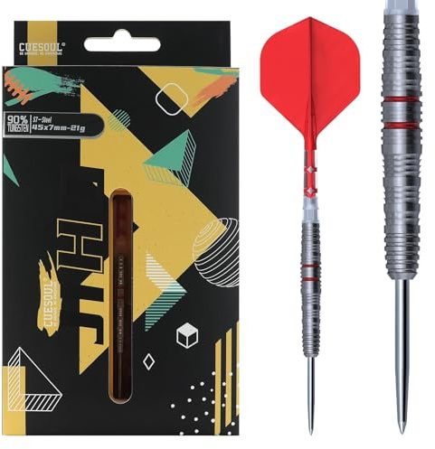 CUESOUL JIHO S1-S8 Serie 21 g/22 g/23 g Stahlspitze, 90% Wolfram-Dart-Set mit vereinheitlichendem ROST T19 Flight