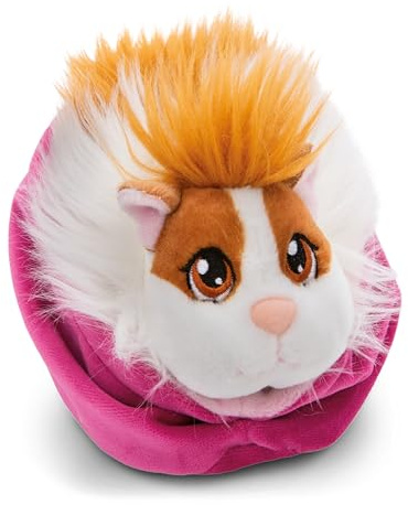 NICI LITTLE PAWS marsvin gosedjur 12cm karamellvit i en lila korg - Fluffigt mjukdjur, gosedjur att gosa med, leka och älska - 61333