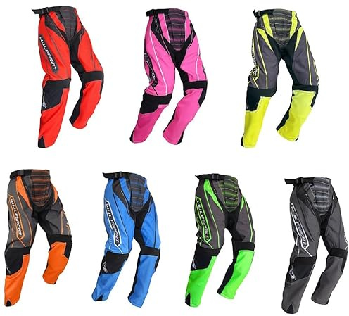 Kids Motorbike Motocross Pants Wulf Sport 2024 Junior Off Road Mx Clothing Quad ATV Off Road Sports Enduro Kart Trials Child MTB BMX Dirt Bike Cub Wulf Racing Trouser