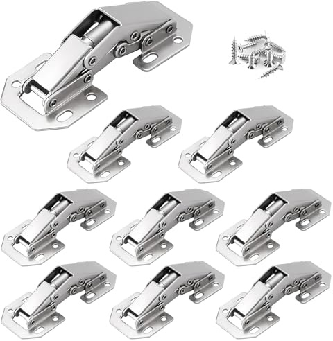 JXPXJMY Kitchen Cupboard Hinges, Bedroom Wardrobe Door Hinges for Bathroom Bedroom Dining Room Full Overlay Mute Hydraulic Soft Close Hinges (9, 7.6CM*3.3CM)