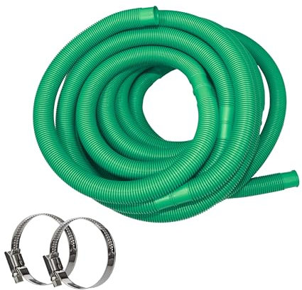 HAF® Hochwertiger Pool Schwimmbadschlauch 32mm Grün 9 Meter für Garten & Schwimmbad | Solarschlauch inkl. 2X Edelstahl Schlauchschellen | Poolschlauch | Pumpenschlauch - Qualität: Made in Germany