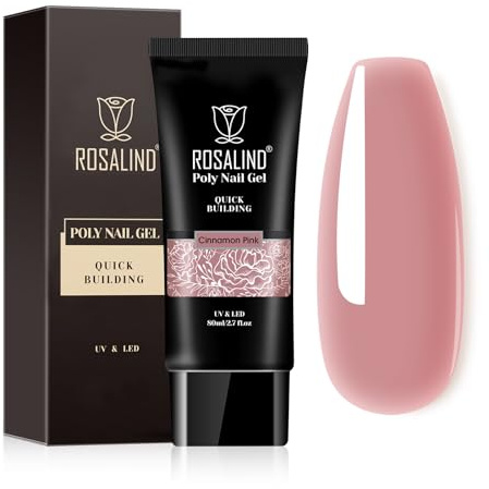 ROSALIND Poly Nagelgel Kühleres Rosé-Nude 80ml Extension Acrylgel für Nägel | UV LED Quick Extension Building, Acrylgel für Nägel ür Profesionelle Salon & zu Hause DIY, Geschenk für Nagelliebhaber