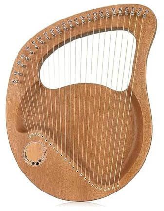 KK-GGL Lyre Harfe, 24 Saiten Mahagoni Akustische Harfe, Party-Musikinstrument, Portable Solide Mahagoni Harfe, Kunst Harfe Für Anfänger, Metallsaiten, Massivholz Harfe Für Erwachsene,Light