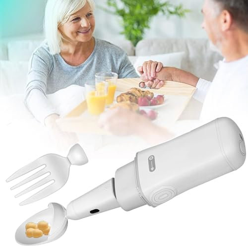 RESKIU Cuillère Anti-Secousse, Ustensiles Adaptatifs, Ensemble Cuillère Et Fourchette, Cuillère Anti-Secousse Contre L'arthrite pour Personnes âgées, Ustensiles pour Tremblements De La Main