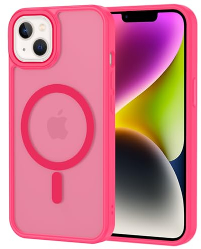 XTCASE Cover Magnetica per iPhone 13 Traslucida Opaca, Fucsia | Custodia [Compatibile con MagSafe] TPU Bumper Antiurto Resistente ai Graffi Anti-impronte Ultra Sottile Protettiva Case