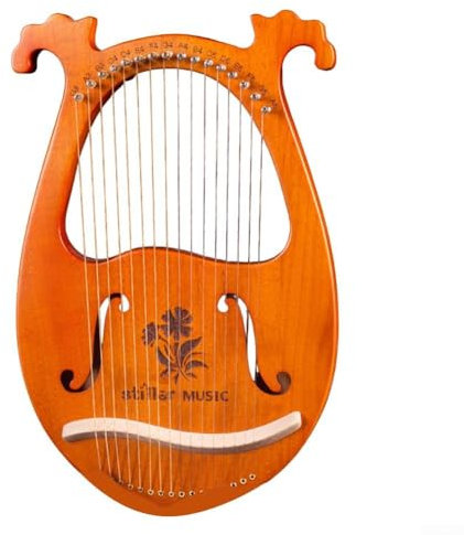 Lyre Harfe von Antiquity, elegante Mahagoni-Lierharfe mit einem praktischen Saiten-Einstellwerkzeug (19 Saiten)