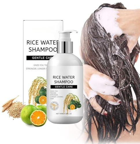 Shampoo all'acqua di riso per perdita di capelli Migliora forza e lucentezza, condiziona profondamente ciocche secche e crespe, aggiunge volume e riduce la rottura.
