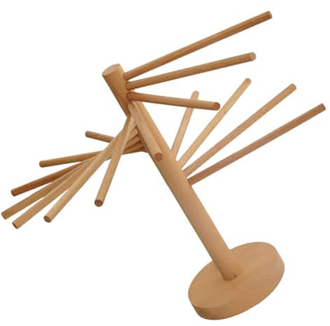 Cabilock Wooden Noodle Drying Rack for Fresh Pasta Spaghetti Dryer Hanger Stand for Kitchens and Restaurant Use