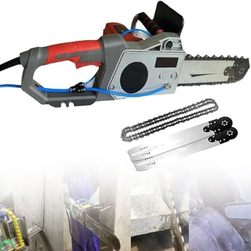 Motosierra eléctrica para hormigón, mini motosierra eléctrica de mano, cortadora de muros con cadena de diamante eléctrica, con sistemas de supresión de polvo alimentado por agua,CuttingDepth48cm
