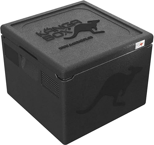 KÄNGABOX® Easy Thermobox, quadratisch 35x35cm – Isolierbox für Pizza & Kuchen – Ultraleicht, stapelbar, stoßfest – Spülmaschinenfest & HACCP-konform – 21L, 32L, 40L