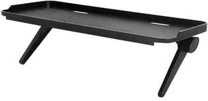 Operitacx Mensola per Monitor Nera in ABS, Supporto da Scrivania | Ripiano per Tv e Computer, Montaggio senza Fori, Antiscivolo e Ordinamento del Piano Lavoro