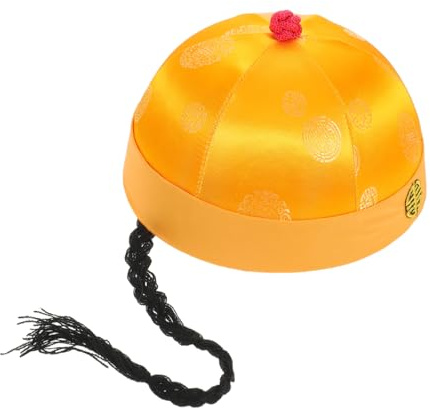ifundom Kostymhatt Kunglig Rollspelshatt Kinesisk Stil Kejsaroperahatt Retro Kinesisk Hatt Möss Traditionell Hatt Kejsarklädselhatt Kungahatt Polyester Polyesterfiber Gul