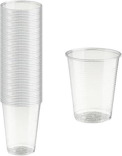 Generico 500 Bicchieri trasparenti in Plastica per Acqua 166 CC 10 Confezioni da 100 pz Cadauna trasparente 166cc Bicchiere festa party casa