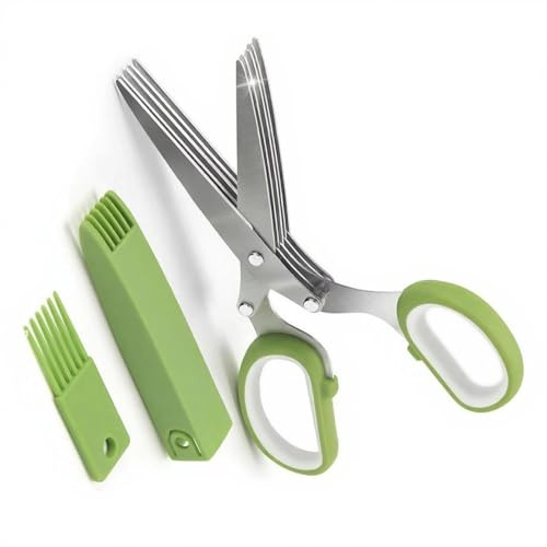 Forbici Tritatutto Compatte Per Verdure A 5 Lame Cesoie Da Cucina In Acciaio Con Protezione Per Casa E Ufficio E Copertura Lavabile In Lavastoviglie Cesoie Da Cucina