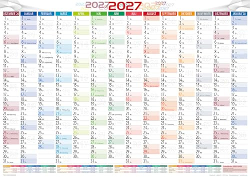 DIN A1 Wandplaner Wandkalender Jahresplaner 2027