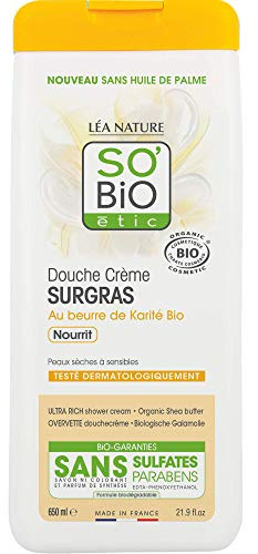 SO'BiO Etic Duschcreme, für Öl von Karitéöl, Bio, 650 ml, 2 Stück