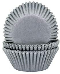 Tasty Cooky Shop Muffinförmchen/Cupcakeförmchen Grau/Grey aus Papier 50 Stück