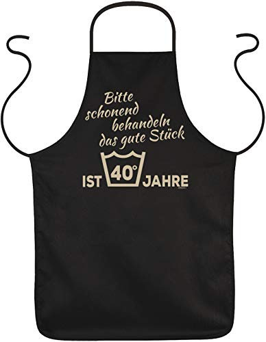 Tini - Shirts Sprüche Grillschürze 40.Geburtstag, 40 Jahre Kochschürze : Bitte schonend behandeln das gute Stück ist 40 Jahre - lustige Schürze 40 Geburtstag