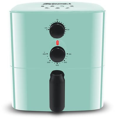 Elite Gourmet EAF-3218BL Personal 1.1Qt Compact Space Saving Electric Hot Air Fryer Oil-Less Healthy Cooker, Timer & Temperature Controls, PFOA Free, Mint