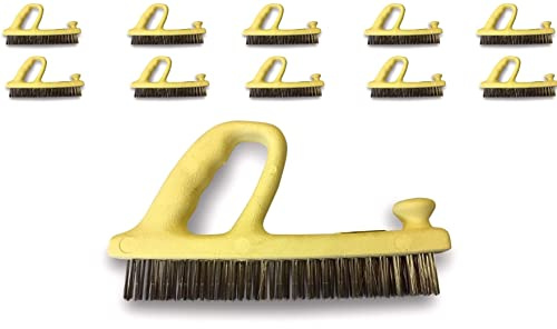 Brosse rabot métallique | Garnissage fil inox | Lot de 10 | Prise en main ergonomique | Spéciales décapage brossage nettoyage grandes surfaces | Qualité industrielle | Kibros 7987x10