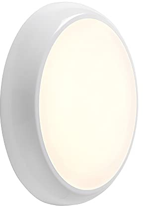 National Lighting 18W LED IP65 Round Ceiling Light - CCT Security IK10 Dome Fitting for Bathroom, Utility, Garden, Porch