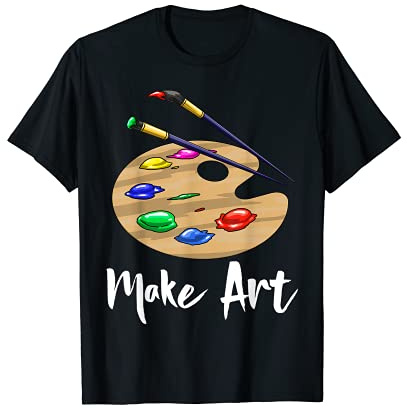 Make Art Love Palette Tee Shirts Funny Women Artist Love T-Shirt