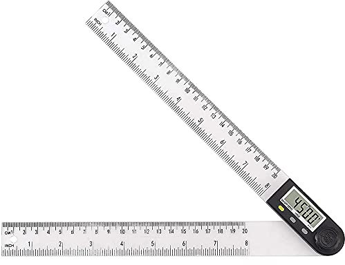 ANCLLO Digital Angle Finder Ruler 8 inch/200mm Digital Protractor with Data Hold Function and Zeroing Resetting LCD Display Electronic Spirit Level Gauge Angle Ruler