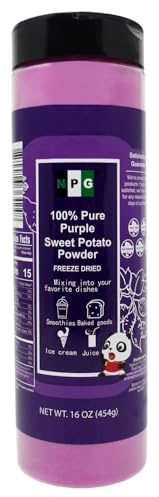NPG 100% Pure Purple Sweet Potato Powder (Purple Yam Ube) 16 Ounces, All Natural Purple Dry Food Coloring Powder for Baking, Smoothies, Pasta, Tortillas, Vegan Gluten Free Non-GMO