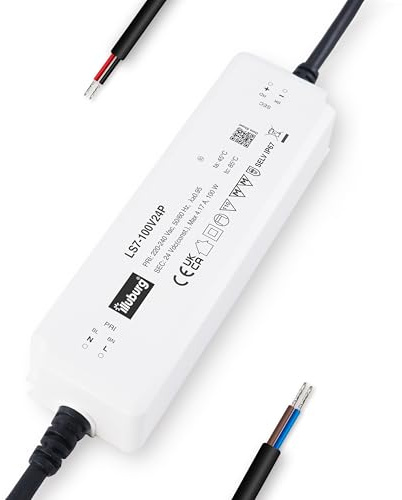 illuburg Transformador LED 24V 100W Impermeable IP67 Sin Parpadeo para Tira LED Fuente de Alimentación Driver