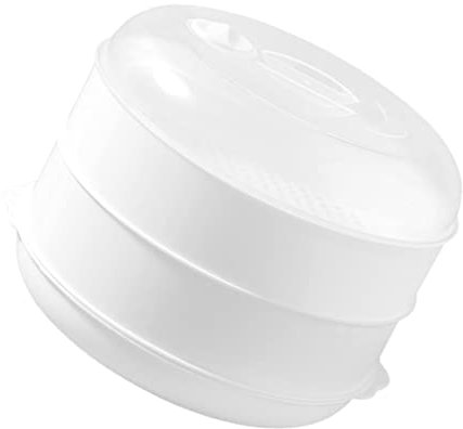 JINGLING Vaporiera multistrato, forno a microonde, pentola a vapore per la cucina, rotonda, forno a microonde, cottura a vapore, ricetta, pieghevole, lavabile in lavastoviglie