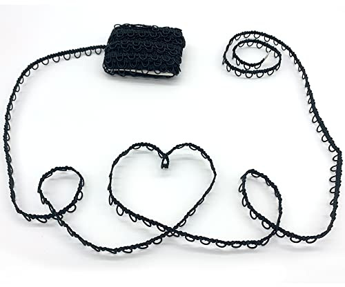 DHER Elastisches Band für Hochzeiten 5 m Knopfloch, elastische Kordel, Damenkragen, Stretch-Schnalle, Spitzen-Stretch-Knopfloch-Ornament, Hochzeits-Stretch-Knopfloch, Nähornament Stretchband