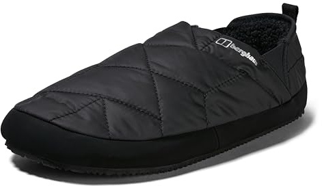 Berghaus Unisex Warm Fleece Lined Bothy Slipper 2.0 | Water Repellent Not assigned, Jet Black/Grey Pinstripe, 11-12