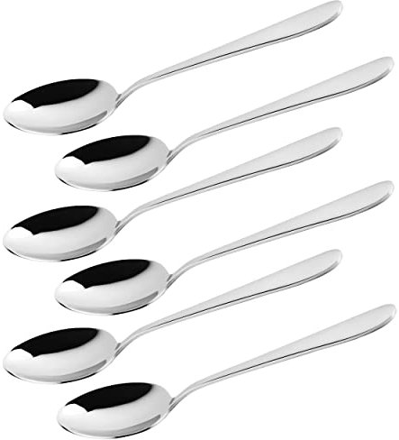 CAMRI Spoon Set – Dinner Spoons Set of 6,Stainless Steel, Mirror Polish, Silver, Dishwasher Safe,18.54 cm / 7.3 in (C61)